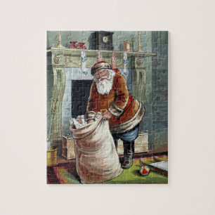 Puzzle Navidad Vintage, San Nicolás junto a la chimenea