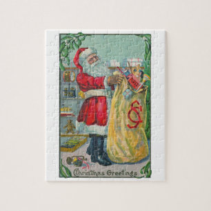 Puzzle Navidad Vintage, Santa Claus Victoriano con Juguet