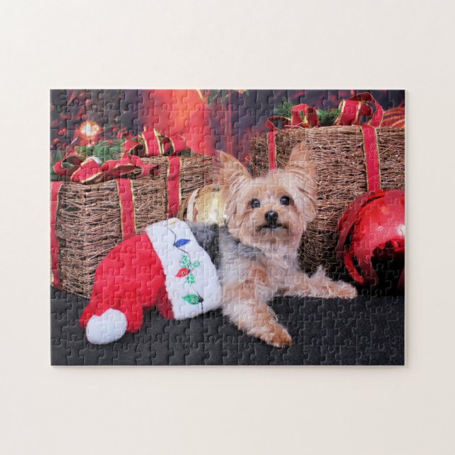 Puzzle Navidad - Yorkshire Terrier - Vinnie (Horizontal)