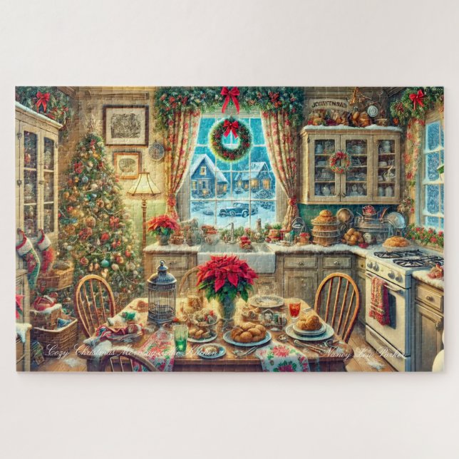 Puzzle Navidades acogedores por la mañana en la cocina (Horizontal)