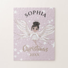 Puzzle Navidades Angel Dark Hair Pink White