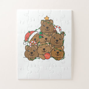 Puzzle Navidades animales divertidos del árbol de Navidad