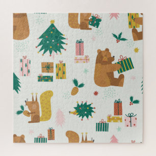 Puzzle Navidades Animales Forestales: Vibe de época