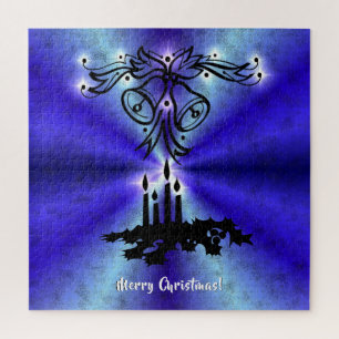 Puzzle Navidades Artdeco sobre el arcoiris verde azul