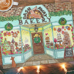 Puzzle Navidades Artista acuarela de panadería de vacacio<br><div class="desc">Este magnífico rompecabezas de panadería de Navidades acuarelas presenta obras de arte originales de una hermosa pantalla de cristal de vacaciones de productos horneados. La panadería Dash Away parece la tienda perfecta para visitar esta temporada de vacaciones. Con pasteles, cacao caliente, yules, casas de jengibre, galletas decoradas, pasteles, y hasta...</div>