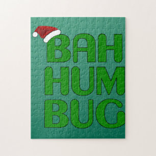 Puzzle Navidades Bah Humbug Shirt Art-Xmas Humbug Santa