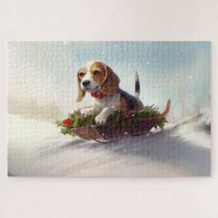 Puzzle Navidades Beagle en invierno