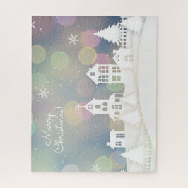 Puzzle Navidades blancos con luces de Bokeh