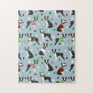 Puzzle Navidades Boston Terrier