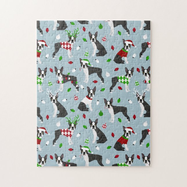 Puzzle Navidades Boston Terrier (Vertical)
