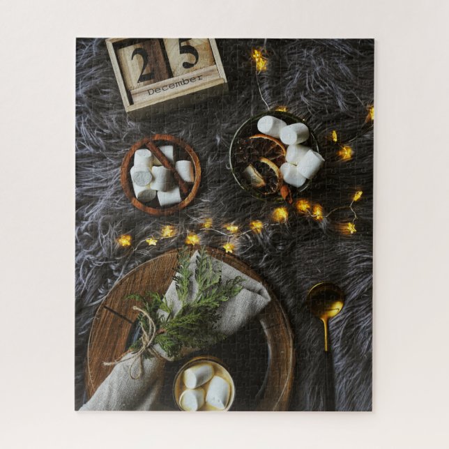 Puzzle Navidades Buenos días Chocolate caliente y marisma (Vertical)