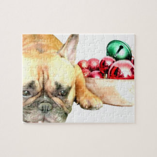 Puzzle Navidades Bulldog francés