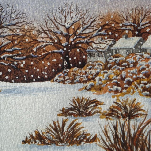 Puzzle Navidades cabañas de nieve pintura jigsaw (Subido por el creador)