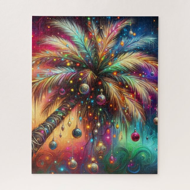 Puzzle Navidades caprichosos Palm Tree Tropical Beach Viv (Vertical)
