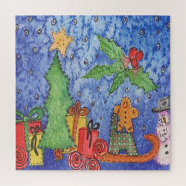 Puzzle Navidades caprichosos saludan la pintura acuarela