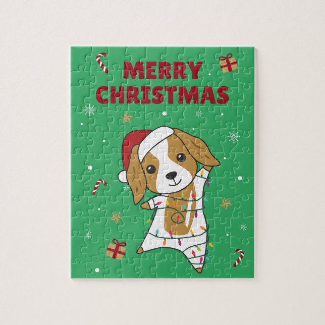 Puzzle Navidades Cocker Spaniel Perro Animales De Inviern (Vertical)