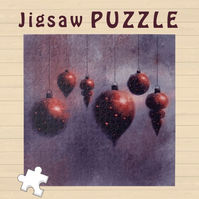 Puzzle Navidades colgando Red Baubles sobre Violet - (Subido por el creador)