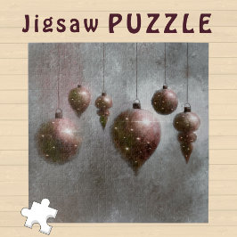 Puzzle Navidades colgantes Copper Baubles en gris -
