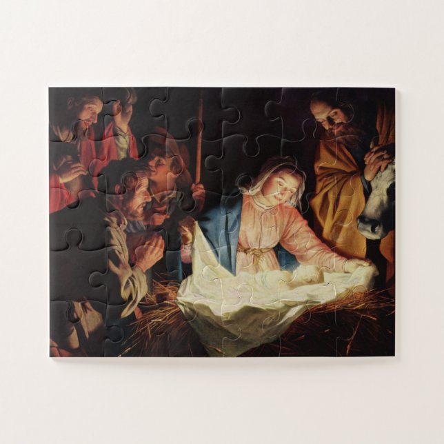 Puzzle Navidades Crib Stall Bethlehem Padre Niño Jesús (Horizontal)