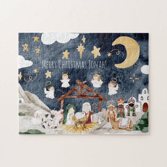 Puzzle Navidades cristianos de nombre personalizado (Horizontal)