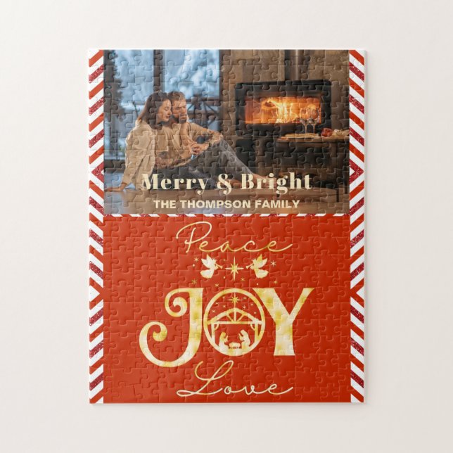 Puzzle Navidades cristianos Natividad Oro R Paz Alegría (Vertical)