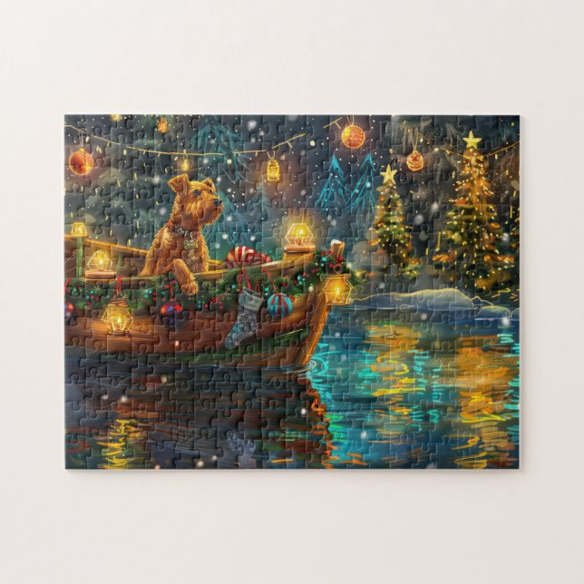 Puzzle Navidades de Airedale (Horizontal)