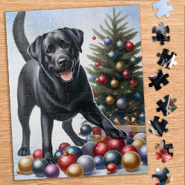 Puzzle Navidades de árboles de vacaciones de perro de Lab