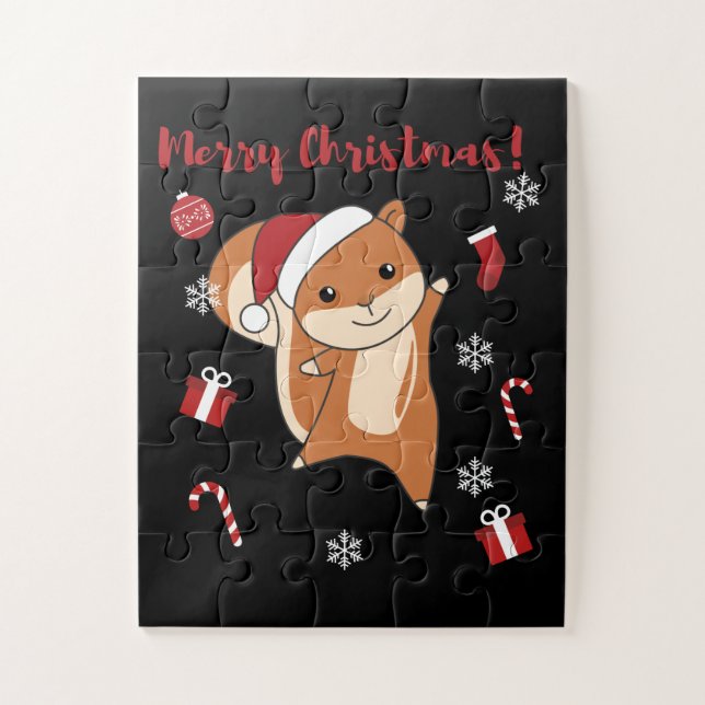 Puzzle Navidades de ardilla Animales de Invierno (Vertical)