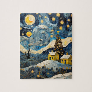 Puzzle Navidades de arte vintage inspirados por Van Gogh
