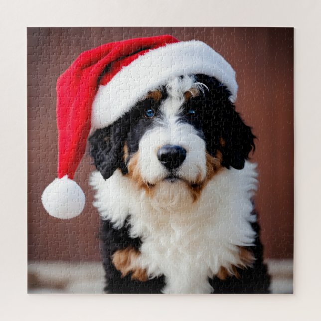 Puzzle Navidades de Bernedoodle (Vertical)