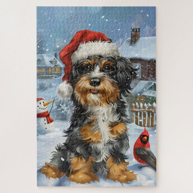 Puzzle Navidades de Bernedoodle Dog Winter Wonderland (Vertical)