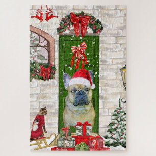Puzzle Navidades de Bulldog de Francia