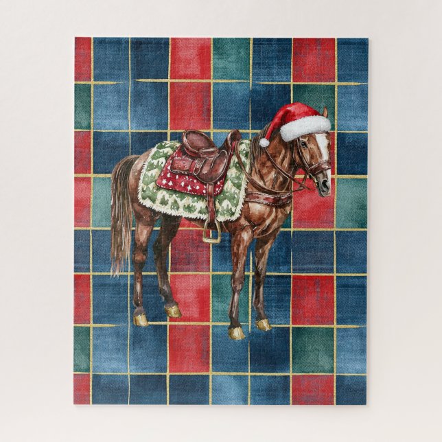 Puzzle Navidades de Caballos de Cowboy Cowgirl de la Cruz (Vertical)