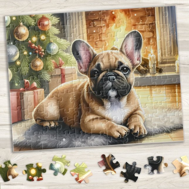 Puzzle Navidades de Cachorro Bulldog de Francia (Subido por el creador)