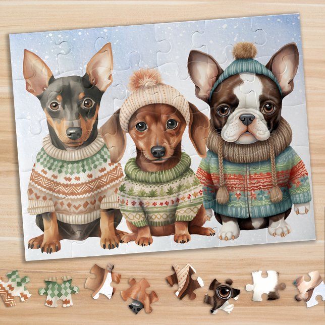 Puzzle Navidades de Cachorros de Invierno de Cachorro Cac (Subido por el creador)