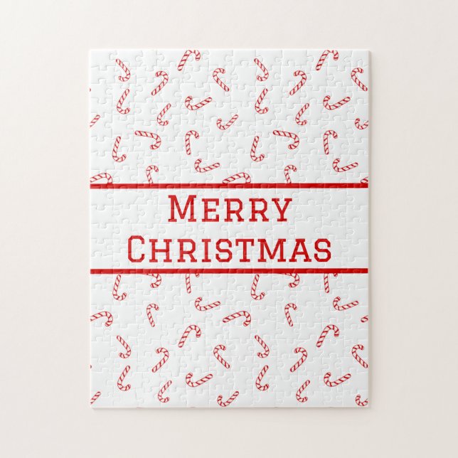 Puzzle Navidades de Candy Cane personalizados (Vertical)