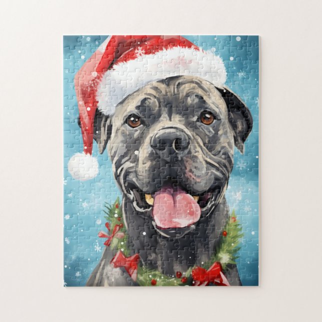 Puzzle Navidades de Cane Corso pinchan arte (Vertical)