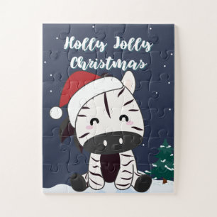 Puzzle Navidades de cebra Zebras Animales De Invierno Jig