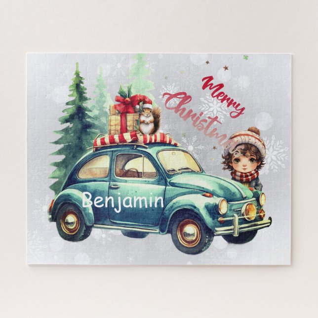 Puzzle Navidades de coche empaquetados para ir (Horizontal)