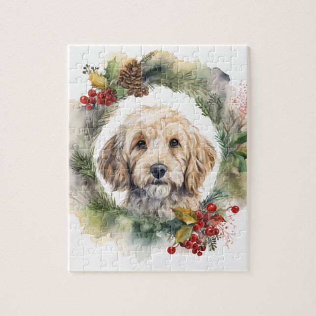 Puzzle Navidades de Cockapoo Cachorro festivo (Vertical)