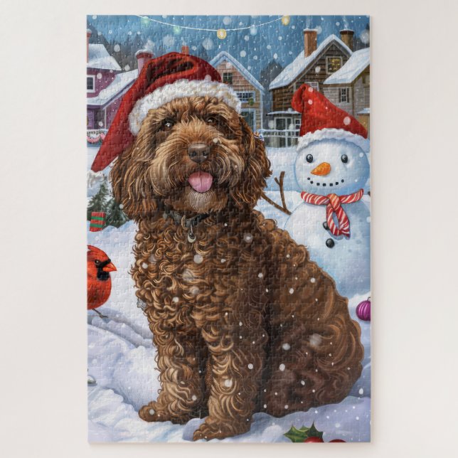 Puzzle Navidades de Cockapoo Winter Wonderland Alegría (Vertical)