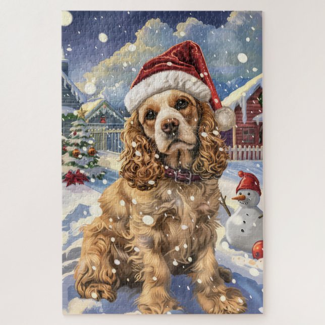 Puzzle Navidades de Cocker Spaniel Winter Wonderland (Vertical)