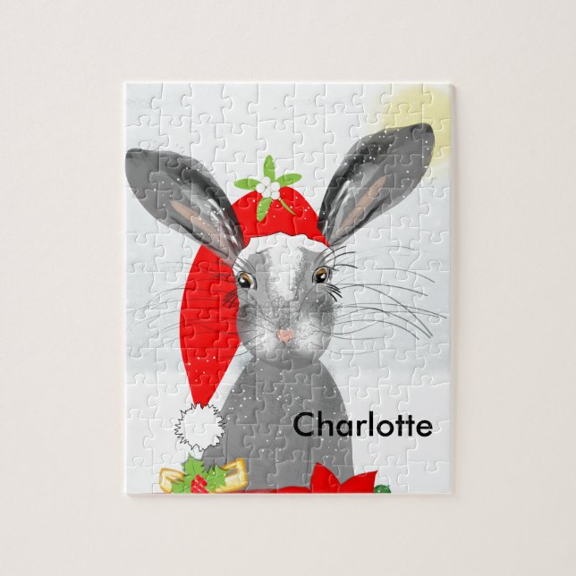 Puzzle Navidades de conejo lindo tema de vacaciones (Vertical)