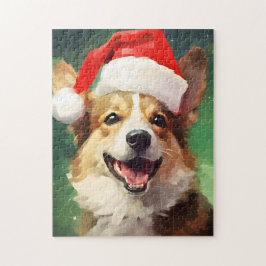 Puzzle Navidades de Corgi pinchan arte de pintura
