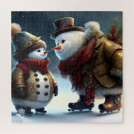 Puzzle Navidades de cuestas Snowmen