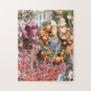 Puzzle Navidades de flores y coronas, Chelsea, Londres, R