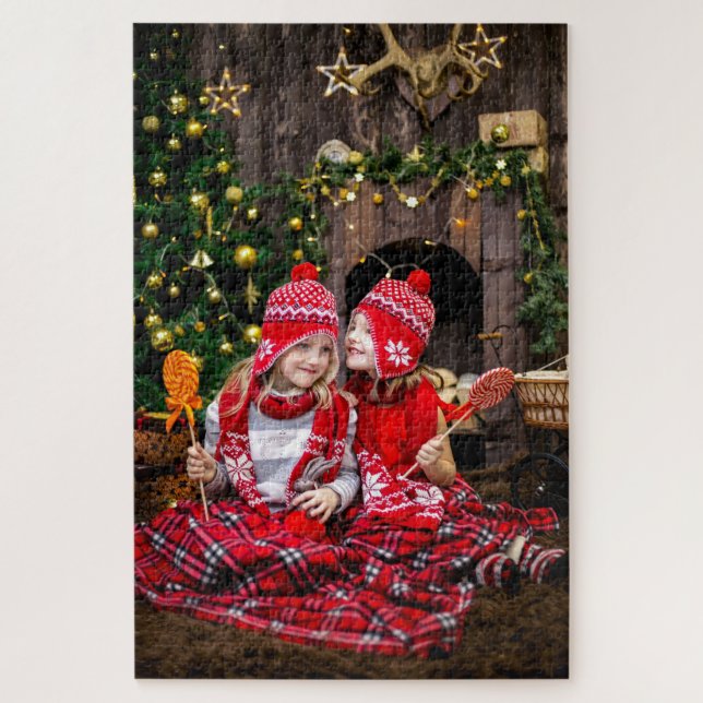 Puzzle Navidades de fotografía de niños personalizados101 (Vertical)