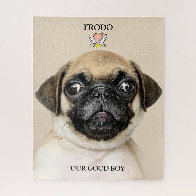 Puzzle Navidades de fotografía de perro personalizado Nue (Vertical)