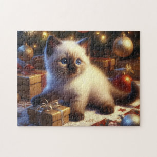 Puzzle Navidades de gatitos de Siamés