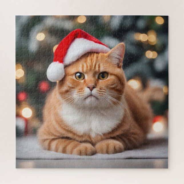 Puzzle Navidades de Ginger British Shorthair (Vertical)